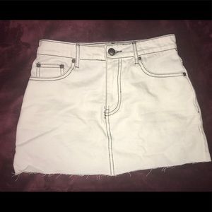 Forever 21 Mini skirt white with black lines